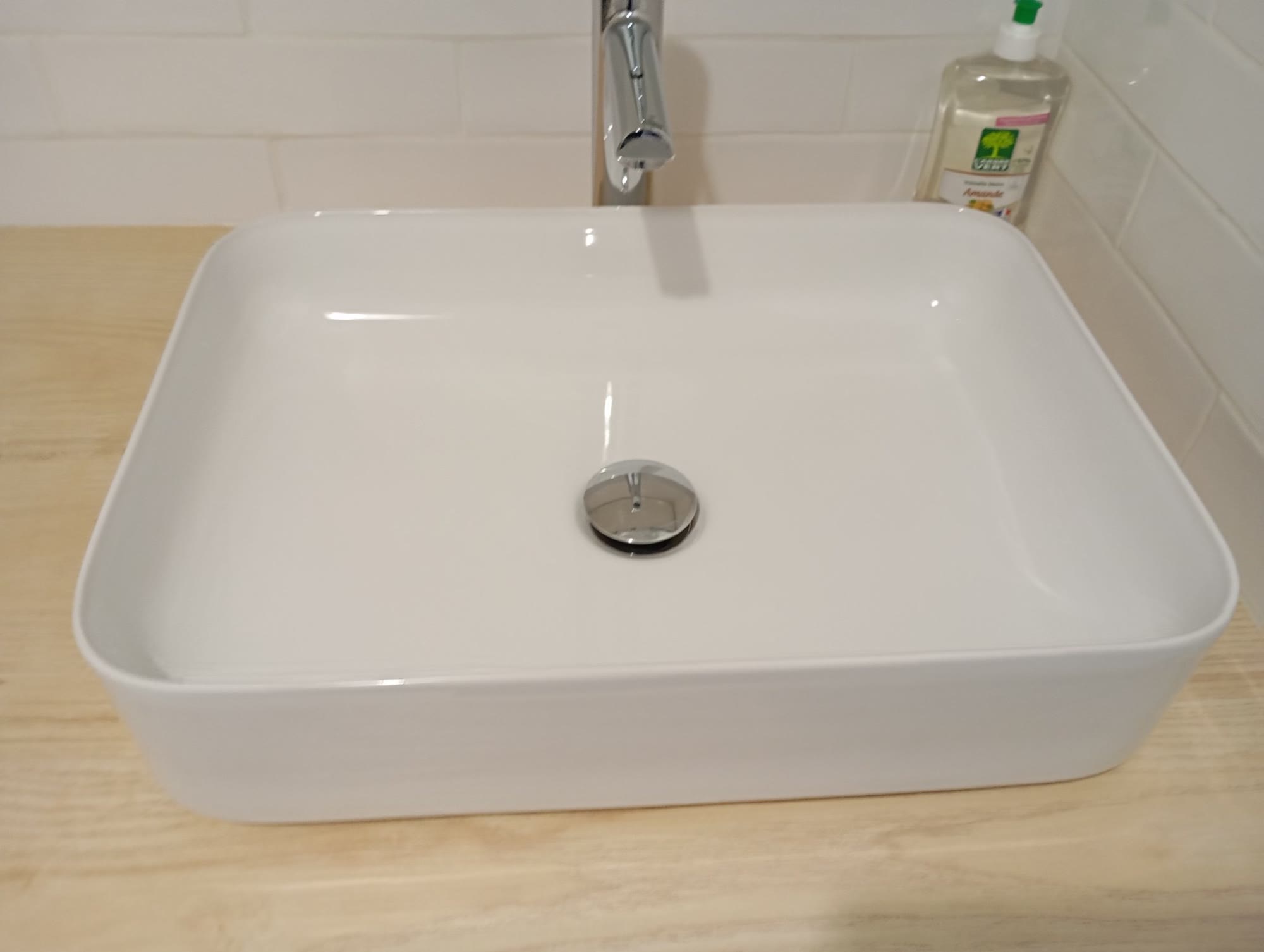 Sparkling clean bathroom basin